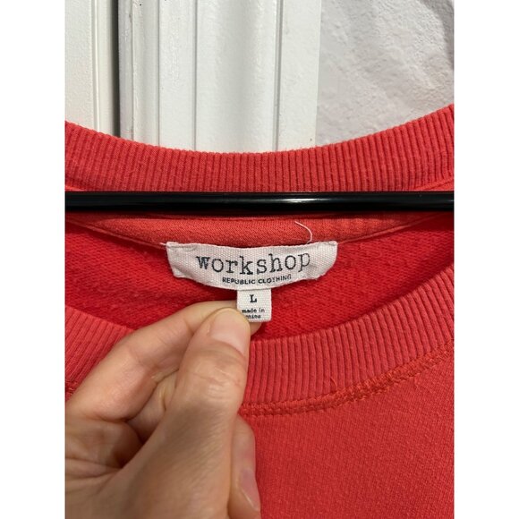 Workshop Republic Clothing Red Long Sleeve Sweatshirt Women's Size L - Picture 6 of 10
